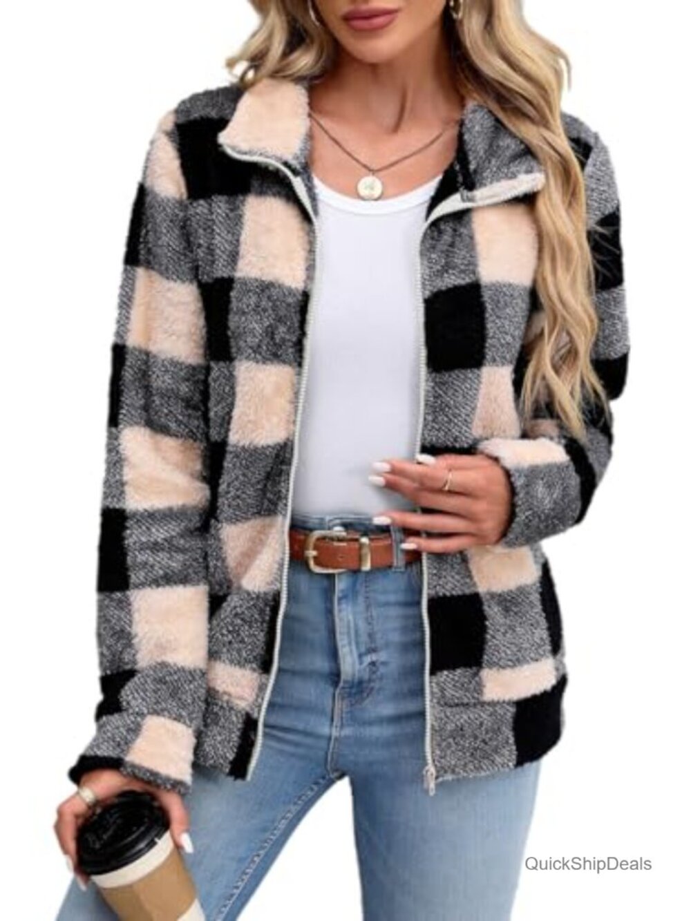 Full Zip Sherpa Fleece Jacket Warm Fall Winter Bed Jacket